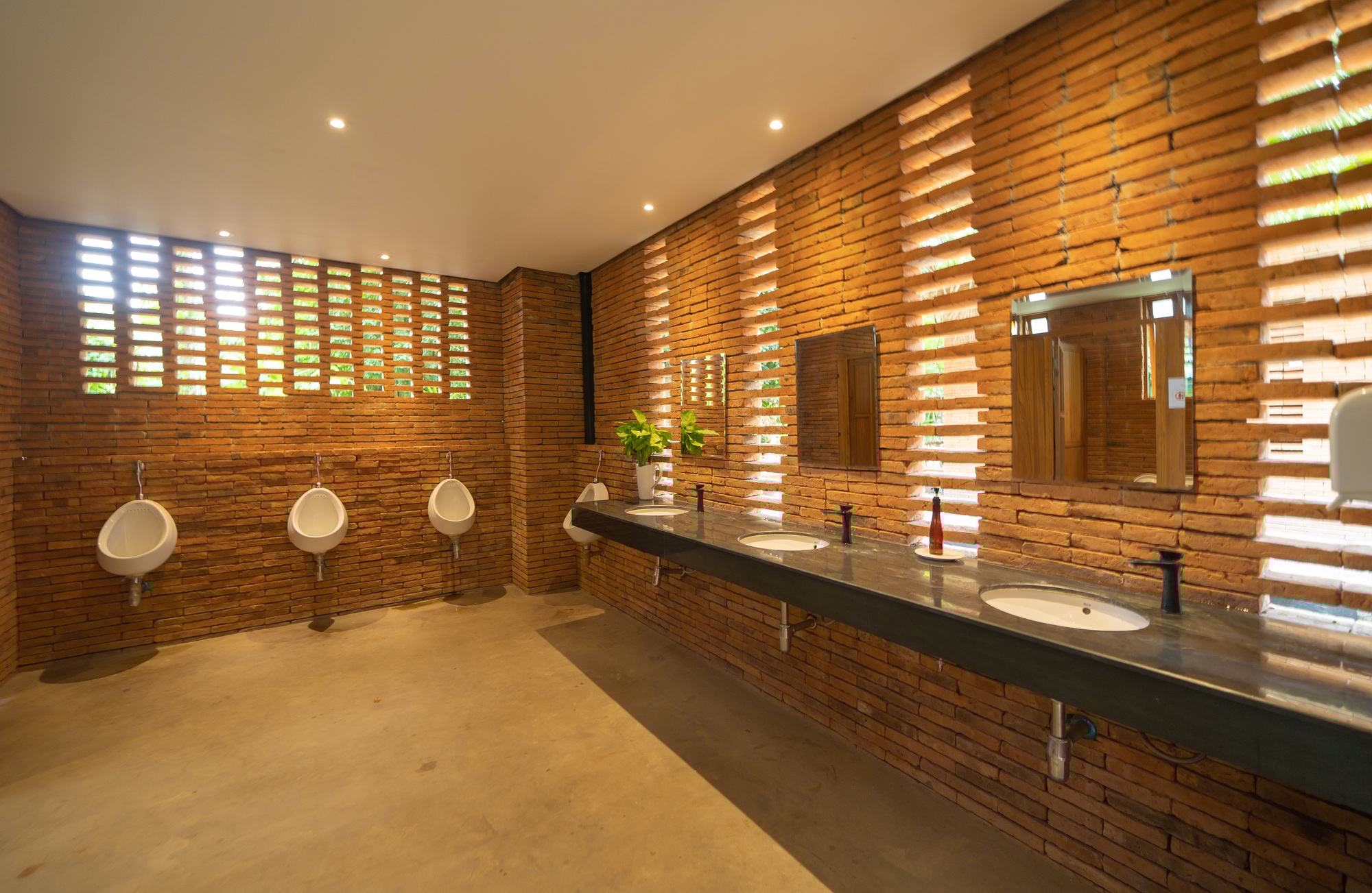 Public toilet, restroom in restaurant or shopping mall, interior decoration design